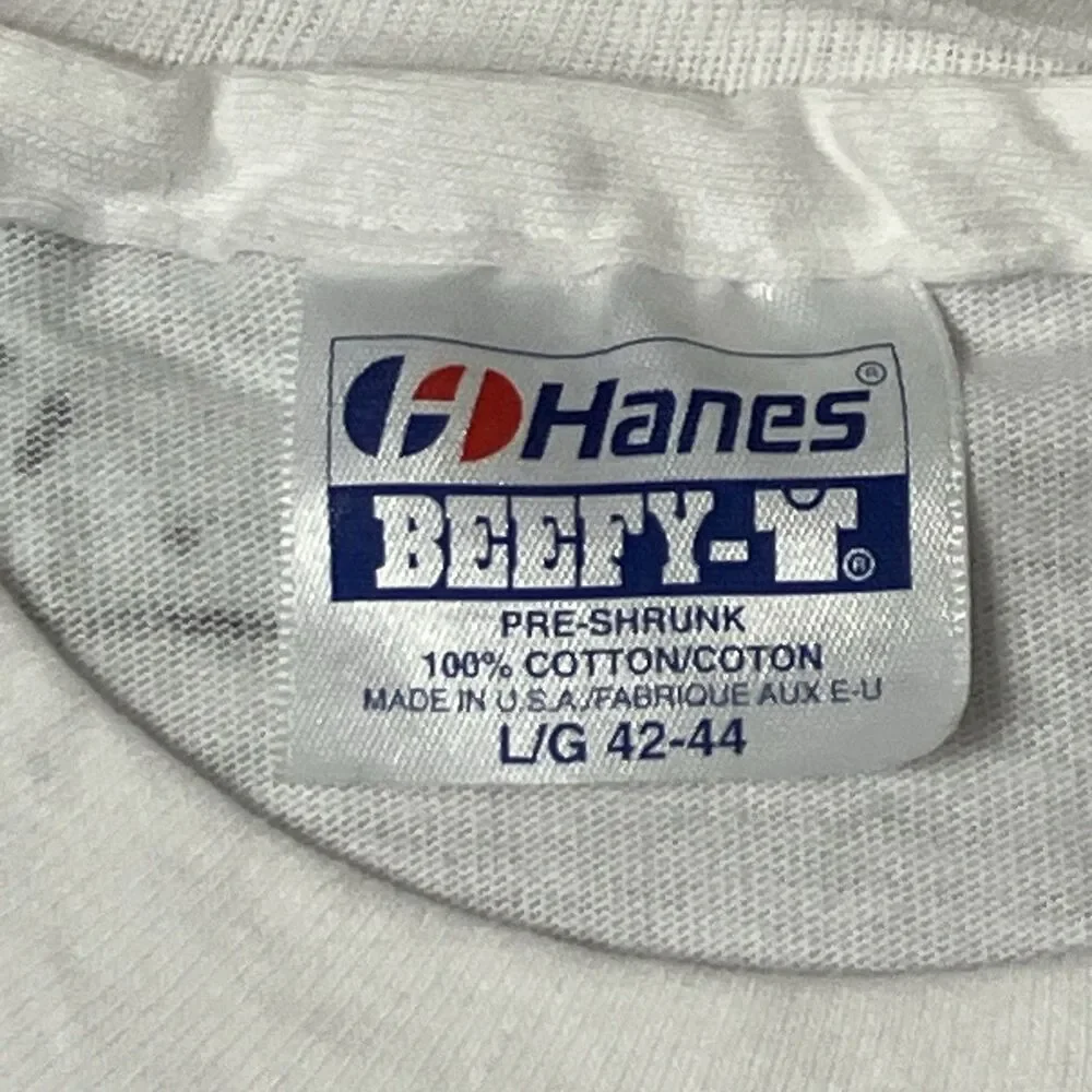 Vintage America’s Cup 1992 T Shirt Mens L White‎ Hanes USA Flag AOP Sailing Tee - Picture 5 of 11